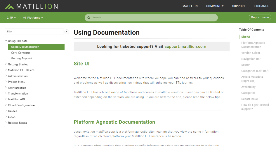Fivetran Vs Matillion Vs Hevo Data-Matillion Documentation & Customer Support.